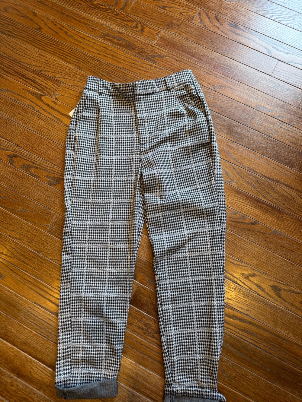 Love Tree Black and White Checked Tapered Pants